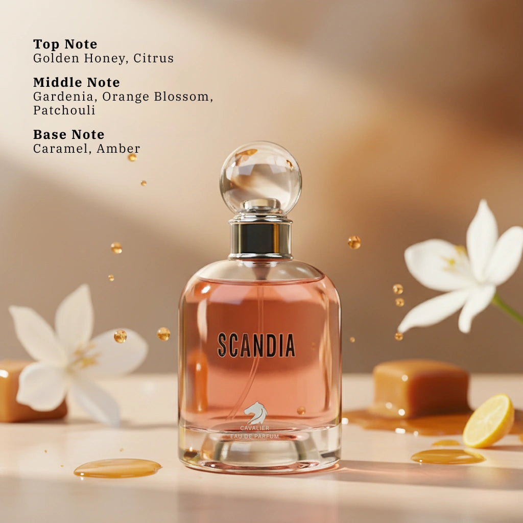 Scandia Eau de Parfum – Bold Chypre Floral Fragrance for Women | Long-Lasting Honeyed Floral Perfume | Seductive Floral Perfume | Women's Luxury Perfume | Playful Honey Gardenia Caramel Amber Scent 100ml