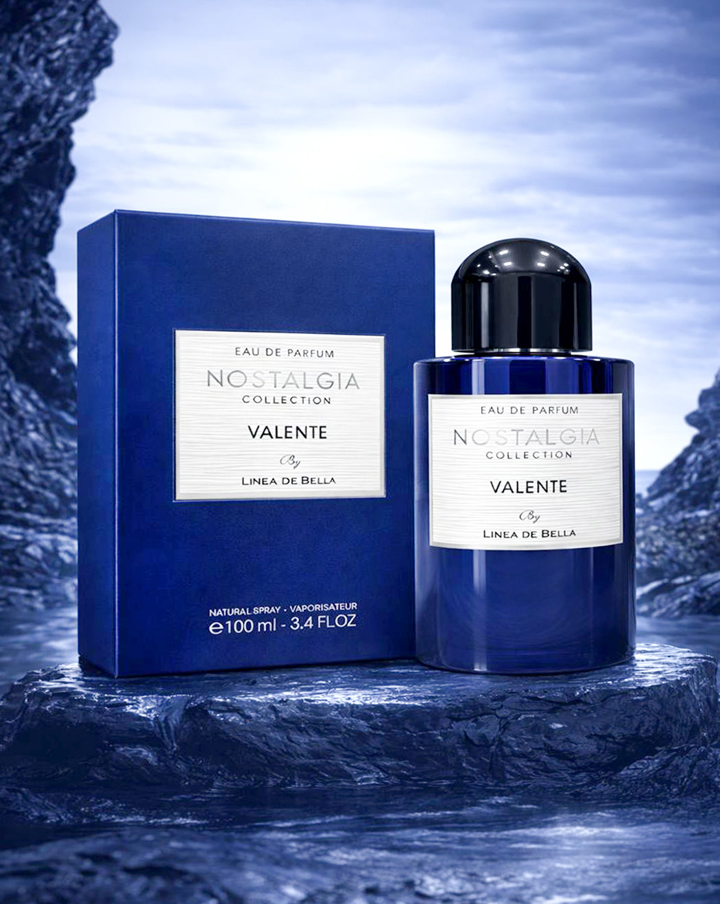 NOSTALGIA VALENTE LONG-LASTING FRUITY FLORAL PERFUME FOR MEN 100ML | PINEAPPLE, CITRUS & JASMINE EAU DE PARFUM | WARM MUSKY TONKA BASE | LINEA DE BELLA