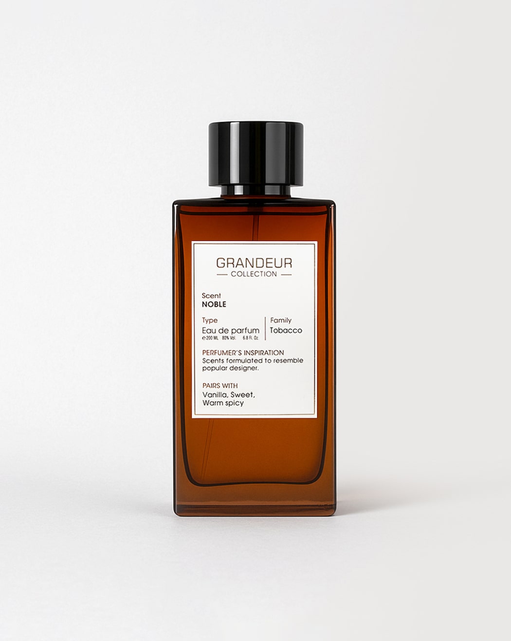 GRANDEUR NOBLE UNISEX AMBER WOODY LUXURY PERFUME EDP 200ML