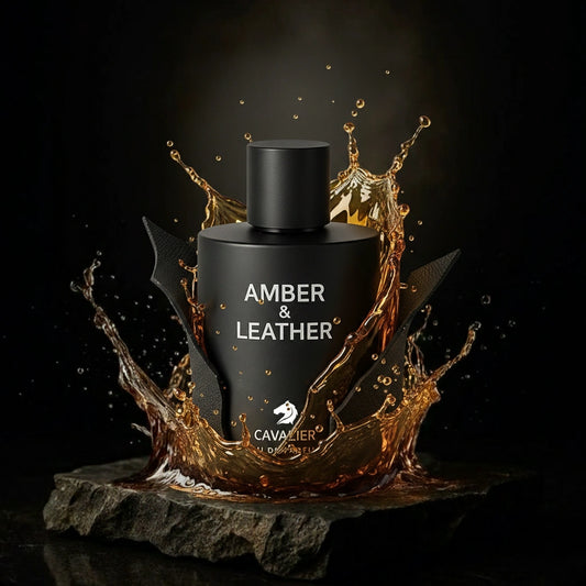 Amber & Leather Eau de Parfum – Luxury Leather Fragrance for Men | Long-Lasting Amber Leather Perfume | Smoky Leather Perfume | Men's Luxury Cologne | Bold Black Leather Amber Woody Scent 100ml