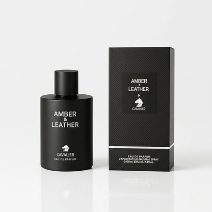 Amber & Leather Eau de Parfum – Luxury Leather Fragrance for Men | Long-Lasting Amber Leather Perfume | Smoky Leather Perfume | Men's Luxury Cologne | Bold Black Leather Amber Woody Scent 100ml