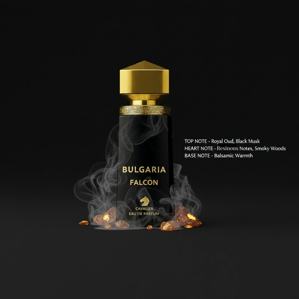 Bulgaria Falcon Eau de Parfum – Oriental Woody Fragrance for Men | Long-Lasting Oud Musk Perfume | Smoky Woody Perfume | Majestic Royal Oud Black Musk Scent 100ml