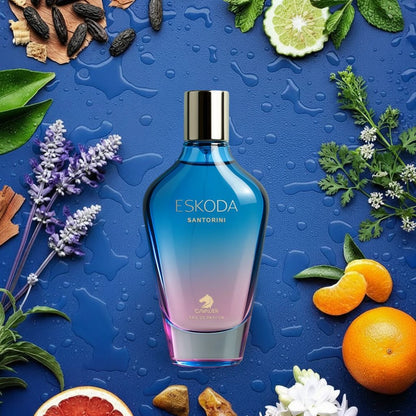 Citrus perfume with warm amber and patchouli