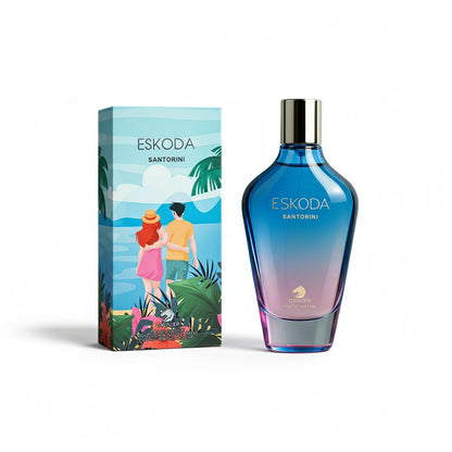 Eskoda Santorini Eau de Parfum – Fresh Citrus Woody Perfume | Long-Lasting Fresh Scent | Radiant Amber Fragrance | Unisex | Grapefruit Sandalwood Perfume 100ml