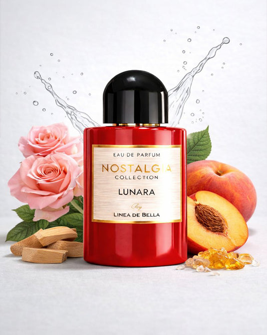 NOSTALGIA LUNARA LONG-LASTING ROSE PERFUME FOR WOMEN 100ML FLORAL MUSKY EAU DE PARFUM WITH AMBER & SANDALWOOD | WARM ELEGANT WOMEN’S FRAGRANCE | LINEA DE BELLA