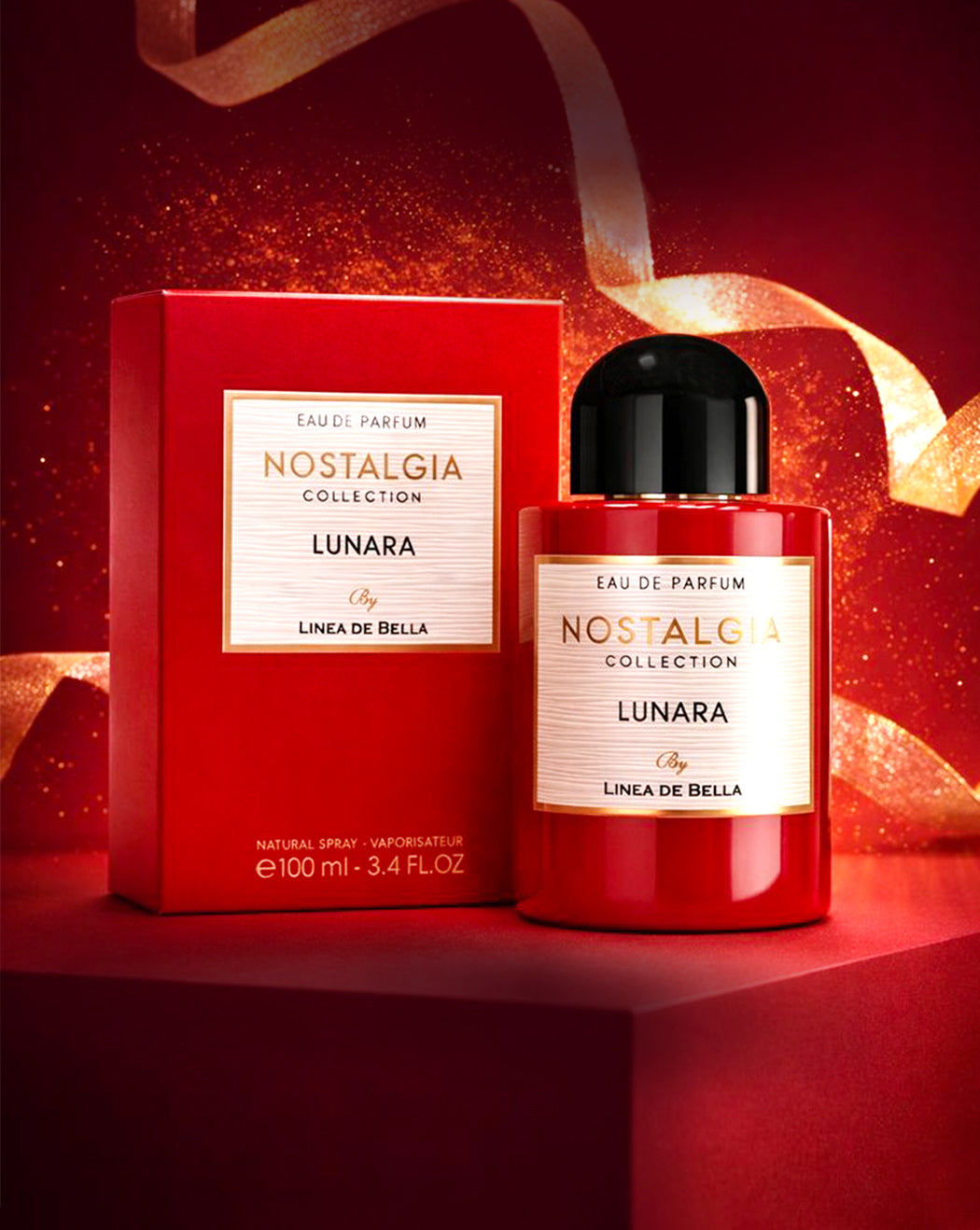 NOSTALGIA LUNARA LONG-LASTING ROSE PERFUME FOR WOMEN 100ML FLORAL MUSKY EAU DE PARFUM WITH AMBER & SANDALWOOD | WARM ELEGANT WOMEN’S FRAGRANCE | LINEA DE BELLA