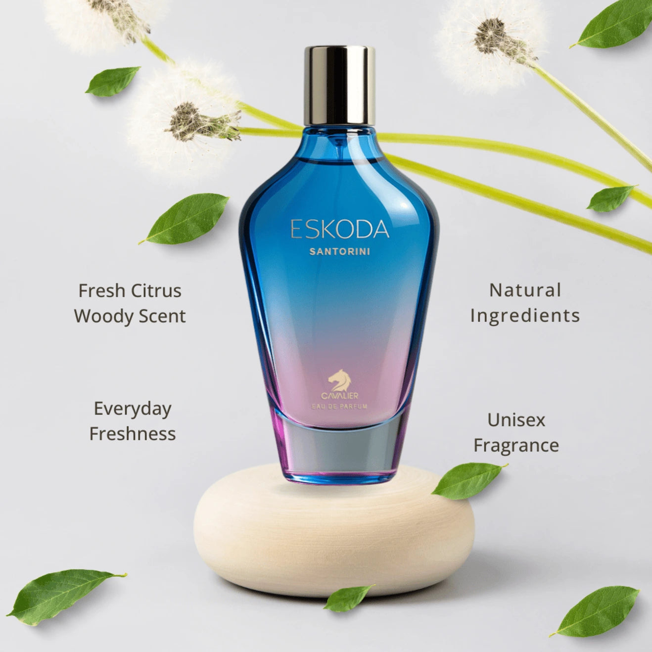 Eskoda Santorini Eau de Parfum – Fresh Citrus Woody Perfume | Long-Lasting Fresh Scent | Radiant Amber Fragrance | Unisex | Grapefruit Sandalwood Perfume 100ml