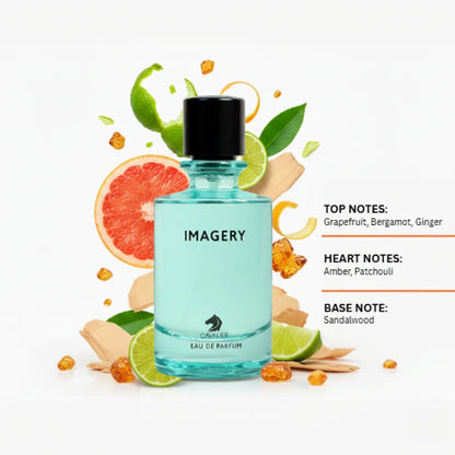 IMAGERY EAU DE PARFUM | Modern Citrus Woody Perfume – Grapefruit, Sandalwood & Amber | Long Lasting Scent – 100ml