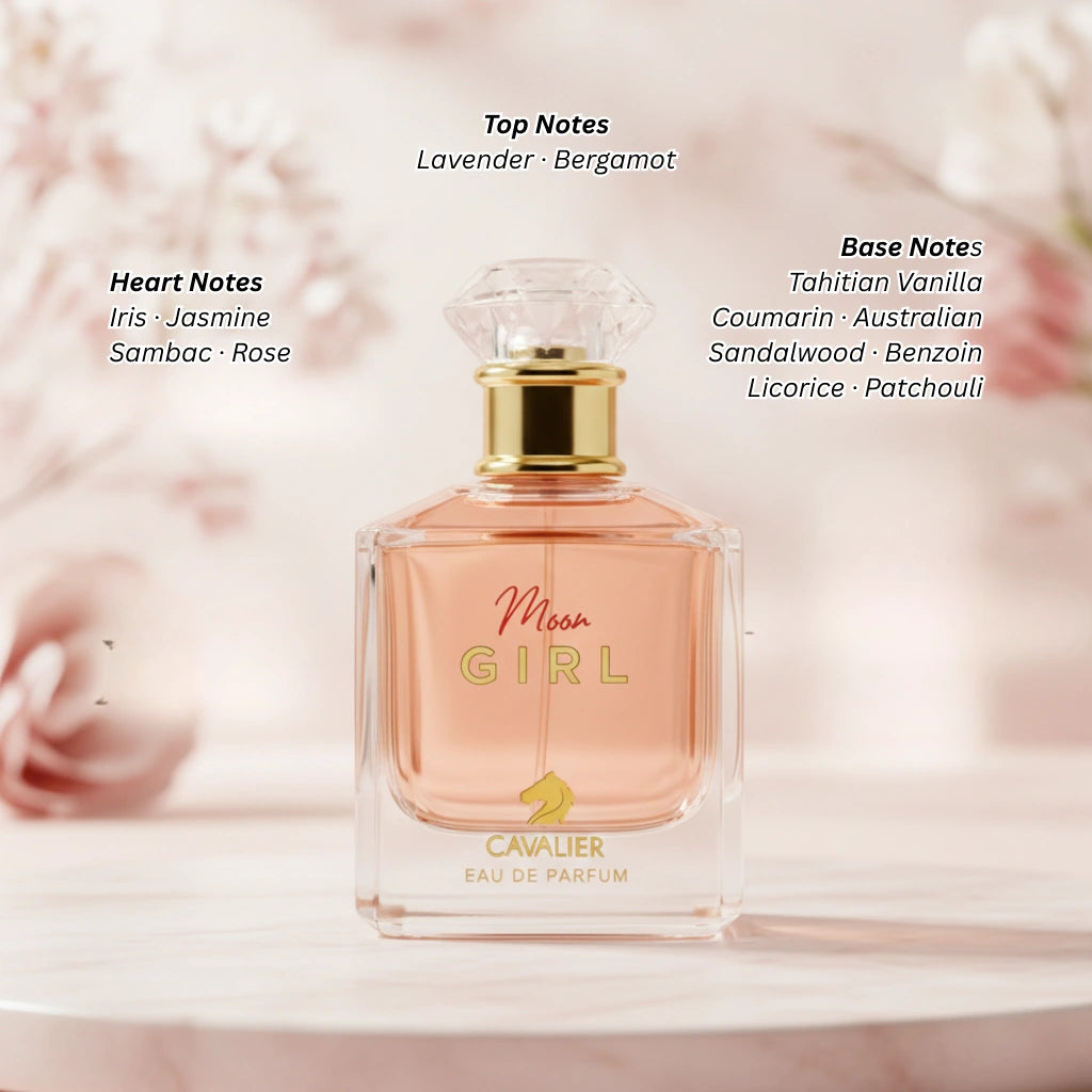 Cavalier Moon Girl Eau De Parfum 100ml | Sweet & Spicy Perfume for Women | Long-Lasting Floral & Vanilla Fragrance