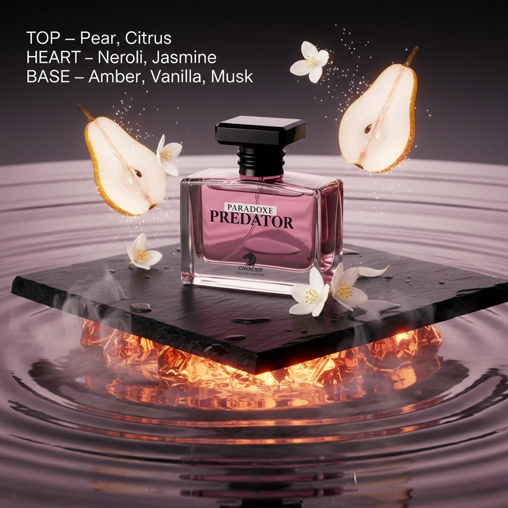 Predator Eau de Parfum – Modern Floral Fragrance for Women | Long-Lasting Floral Perfume | White Floral Perfume | Women's Luxury Perfume | Elegant Pear Jasmine Vanilla Scent 80ml