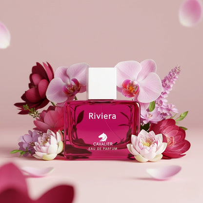Riviera Eau de Parfum – Luminous Floral Fragrance for Women | Long-Lasting Floral Amber Perfume | Sensual Floral Perfume | Women's Luxury Perfume | Radiant Pomegranate Orchid Amber Whipped Cream Scent 100ml