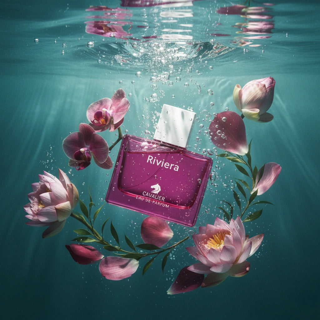 Riviera Eau de Parfum – Luminous Floral Fragrance for Women | Long-Lasting Floral Amber Perfume | Sensual Floral Perfume | Women's Luxury Perfume | Radiant Pomegranate Orchid Amber Whipped Cream Scent 100ml