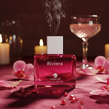 Riviera Eau de Parfum – Luminous Floral Fragrance for Women | Long-Lasting Floral Amber Perfume | Sensual Floral Perfume | Women's Luxury Perfume | Radiant Pomegranate Orchid Amber Whipped Cream Scent 100ml