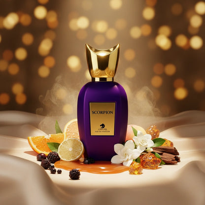 Scorpion Eau de Parfum – Vibrant Fruity Floral Fragrance for Women and Men | Long-Lasting Fruity Musk Perfume | Modern Floral Perfume | Unisex Luxury Perfume | Joyful Peach Berry Caramel Amber Scent 100ml