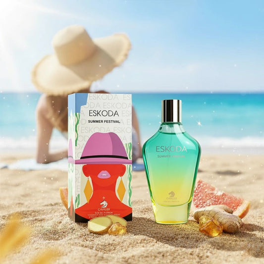 Eskoda Summer Festival Eau de Parfum – Bright Citrus Amber Perfume for Women | Long-Lasting Summer Fragrance | Radiant Floral Woody Scent | Vibrant Grapefruit Sandalwood Perfume 100ml
