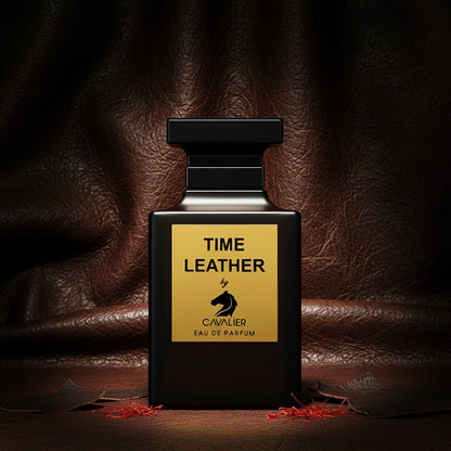 Time Leather Eau de Parfum – Bold Leather Fragrance for Men | Long-Lasting Smoky Leather Perfume | Luxury Leather Cologne | Men's Luxury Cologne | Intense Saffron Raspberry Suede Incense Scent 100ml