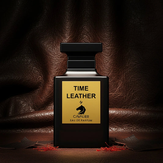 Time Leather Eau de Parfum – Bold Leather Fragrance for Men | Long-Lasting Smoky Leather Perfume | Luxury Leather Cologne | Men's Luxury Cologne | Intense Saffron Raspberry Suede Incense Scent 100ml