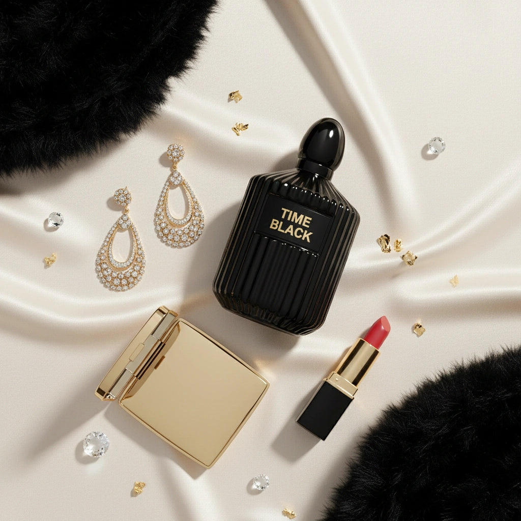 TIME BLACK EAU DE PARFUM (100ml) | Oriental Floral Fragrance for Women | Long-Lasting Black Orchid Vanilla Incense Scent