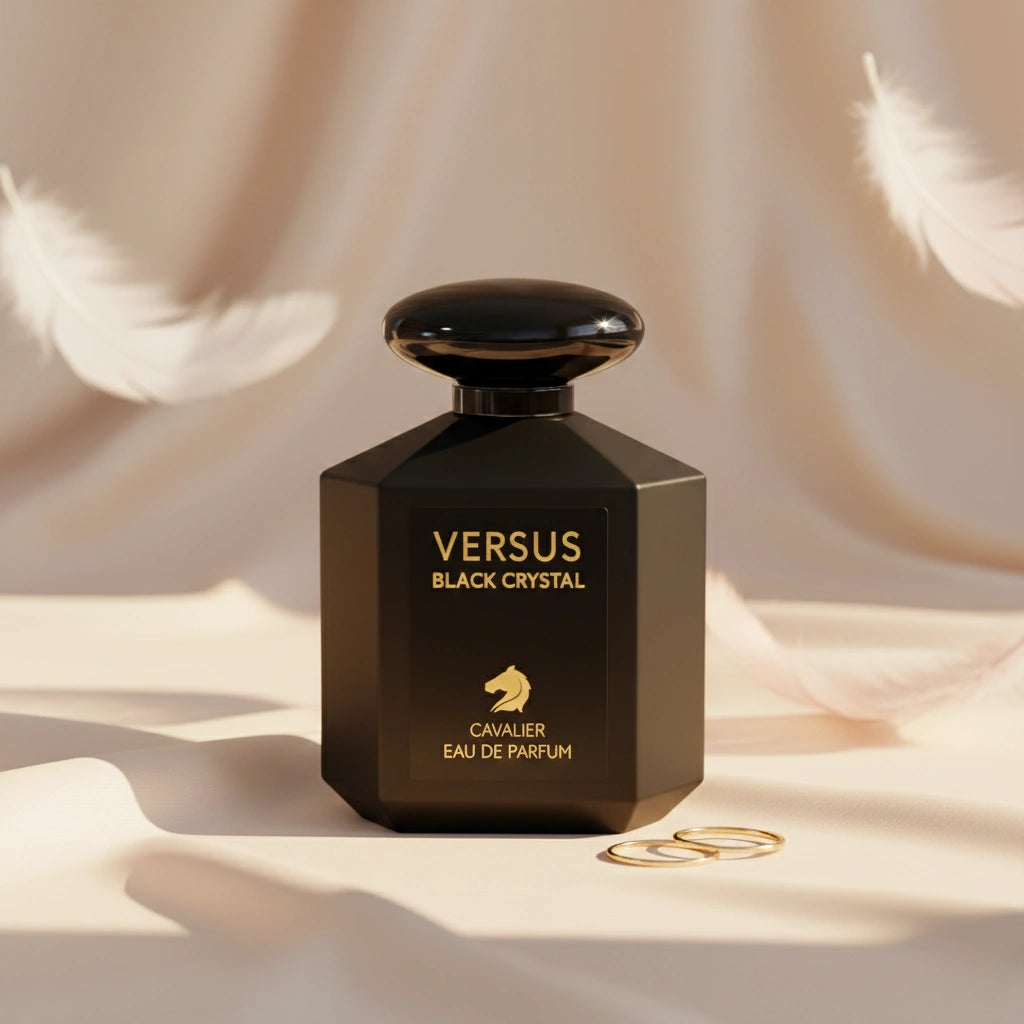 Versus Black Crystal Eau de Parfum – Mysterious Floral Fragrance for Women | Long-Lasting Exotic Floral Perfume | Sensual White Floral Perfume | Women's Luxury Perfume | Bold Gardenia Peony Amber Sandalwood Scent 100ml
