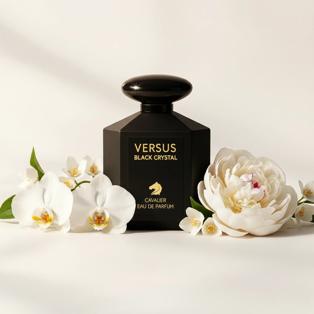 Versus Black Crystal Eau de Parfum – Mysterious Floral Fragrance for Women | Long-Lasting Exotic Floral Perfume | Sensual White Floral Perfume | Women's Luxury Perfume | Bold Gardenia Peony Amber Sandalwood Scent 100ml