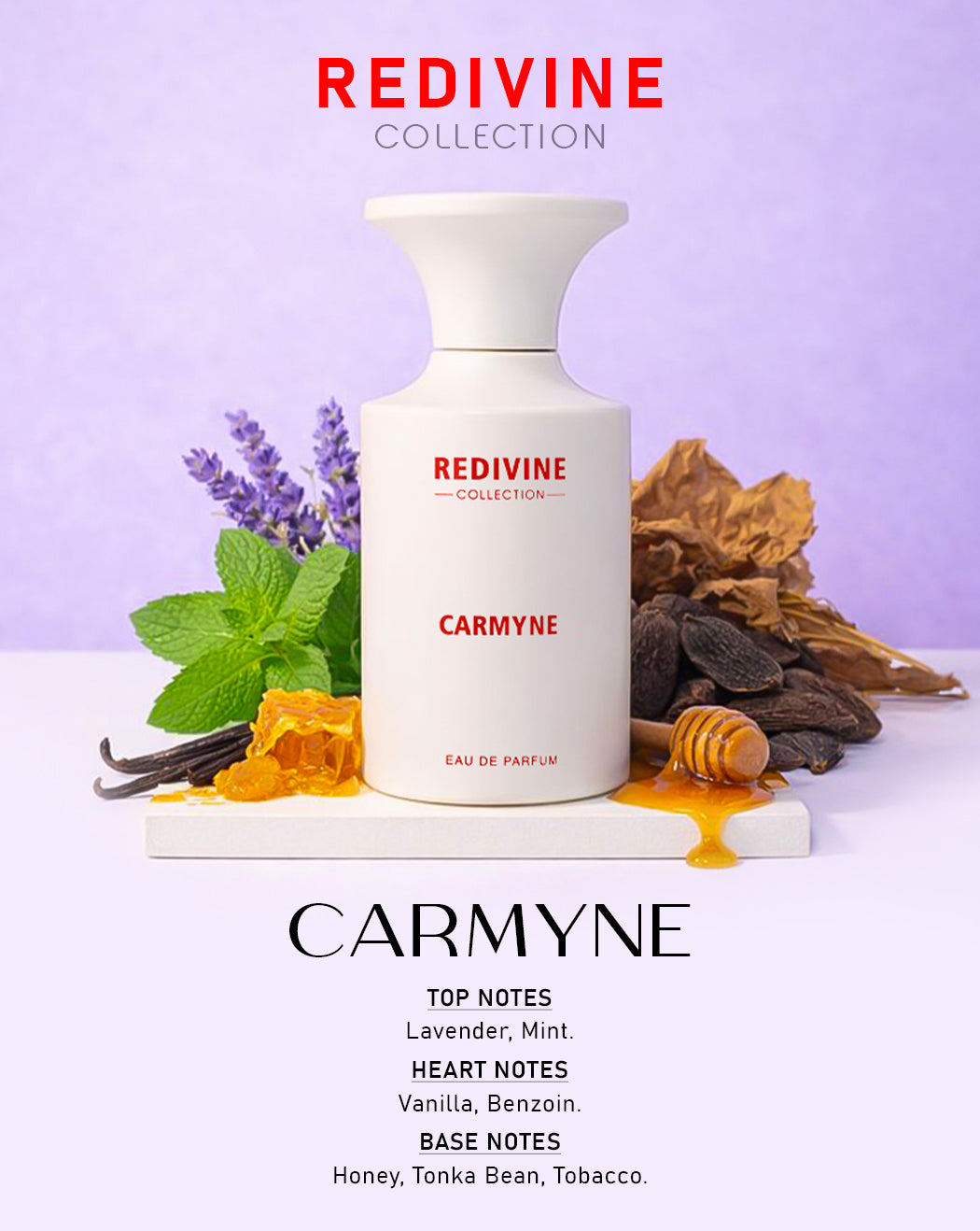 REDIVINE CARMYNE LONG-LASTING AROMATIC GOURMAND PERFUME WARM SWEET LUXURY FRAGRANCE FOR MEN EDP 100ML BY ANTEROS