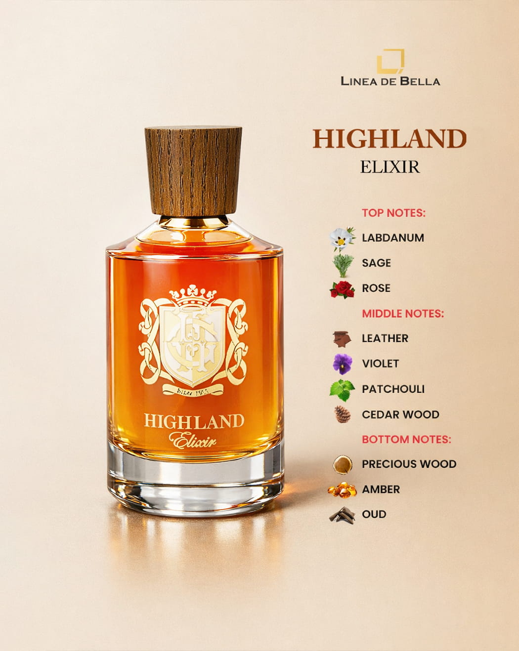 HIGHLAND ELIXIR ORIENTAL LEATHERY PERFUME FOR MEN EDP 100ML