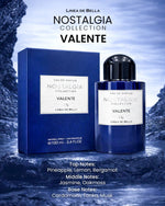 NOSTALGIA VALENTE LONG - LASTING FRUITY FLORAL PERFUME FOR MEN 100ML | PINEAPPLE, CITRUS & JASMINE EAU DE PARFUM | WARM MUSKY TONKA BASE | LINEA DE BELLA - Linea De Bella | Divina Perfumesperfumefragrance