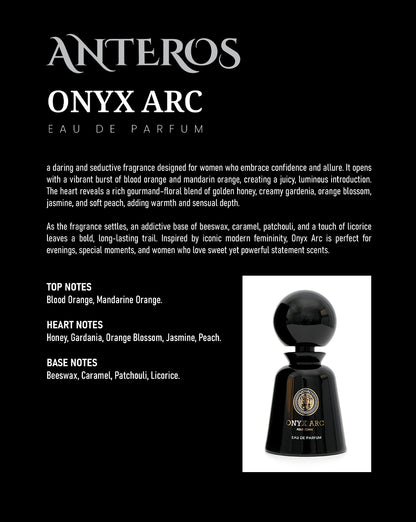 ONYX ARC PREMIUM PERFUME FOR WOMEN | BOLD VANILLA, ORANGE BLOSSOM & PATCHOULI FRAGRANCE 100ML BY ANTEROS