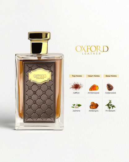DAZZLING OXFORD LEATHER EDP UNISEX LONG LASTING  100ML PERFUME WITH WOODY FRAGRANCE AND LUXURY LEATHER BOX