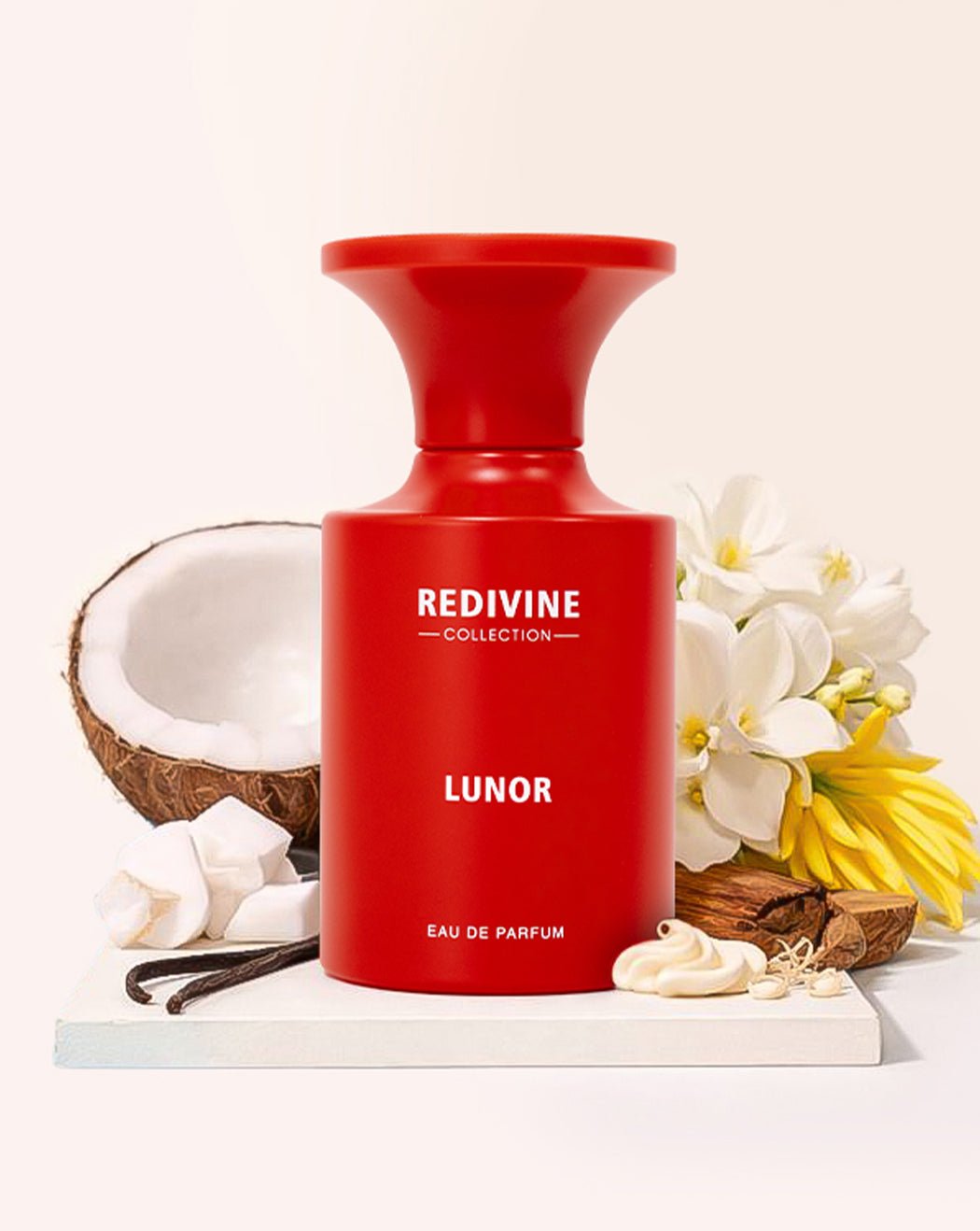 REDIVINE LUNOR EDP LONG - LASTING PERFUME FOR WOMEN | COCONUT VANILLA FLORAL FRAGRANCE | PREMIUM SCENT EDP 100ML BY ANTEROS - Linea De Bella | Divina Perfumesperfumefragrance