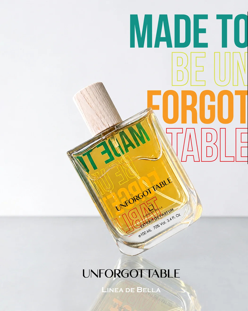 Unforgettable Extrait De Parfum by Linea De Bella Long-Lasting Musky Powdery Unisex Perfume 100ml
