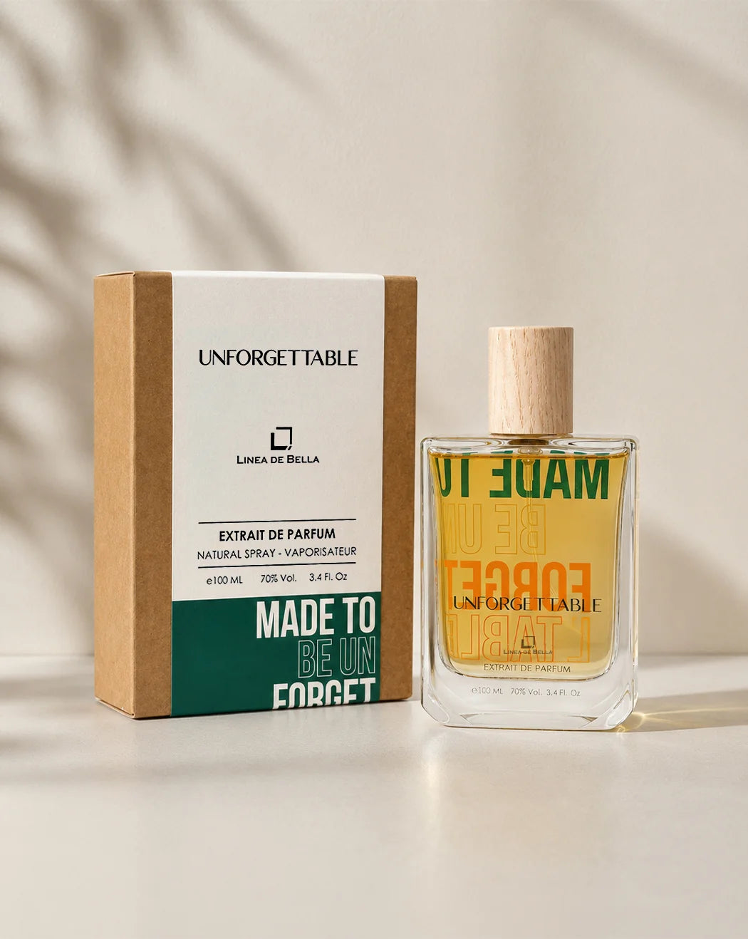 Unforgettable Extrait De Parfum by Linea De Bella Long-Lasting Musky Powdery Unisex Perfume 100ml